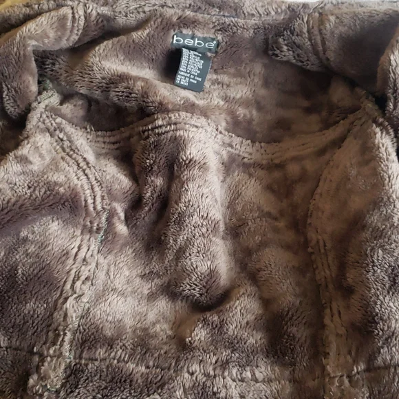 Late 90's Bebe denim jacket brown faux fur trim,rare!” - Picture 10 of 14